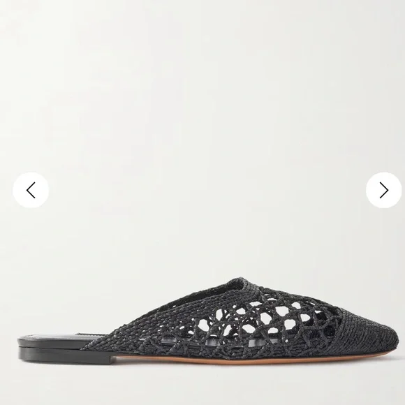 Emme Parsons Black Woven Raffia Mules Size 41 / US 10 - Picture 10 of 14